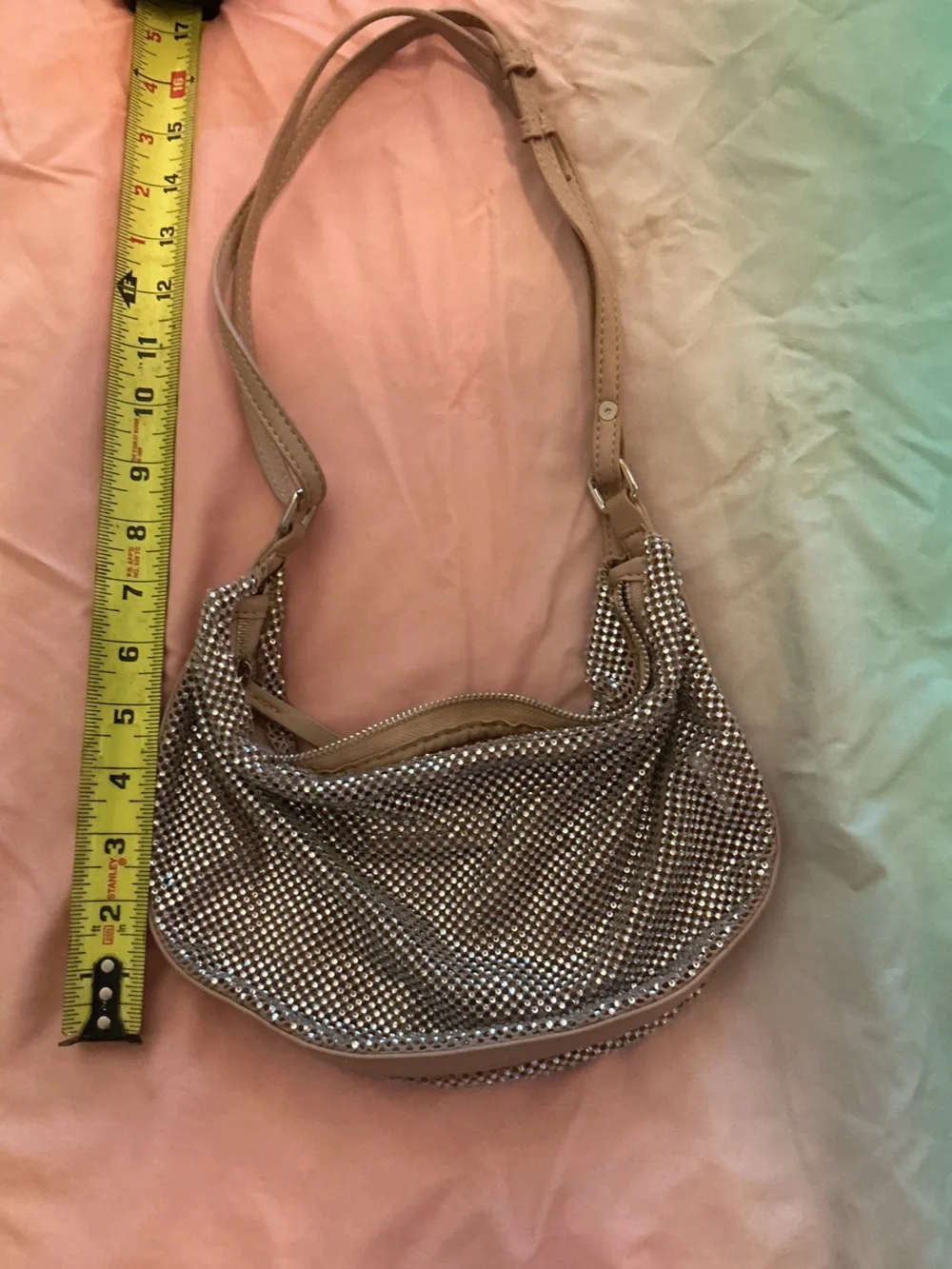 Forever 21 Rhinestone Silver Crystal Mesh Shoulder Bag NWOT